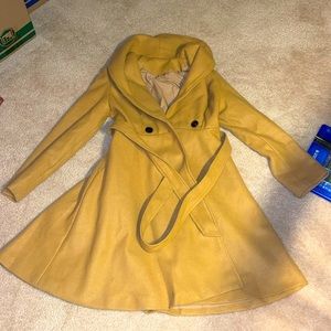 Tan duster peacoat light jacket formal women’s jacket size S
